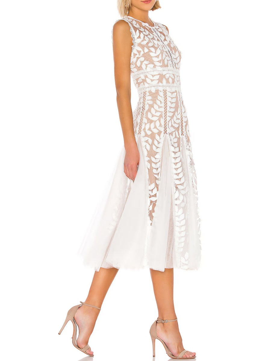 Mesh Lace Trim Dress
