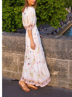 Balloon Sleeves Maxi Dress