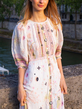 Balloon Sleeves Maxi Dress