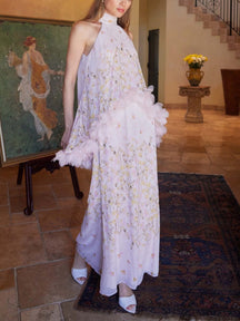 Elegant Floral Print Chiffon Set