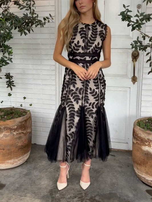 Mesh Embroidered Dress