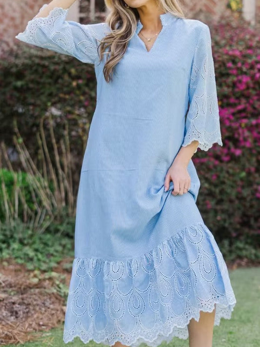 Blue Eyelet Dress