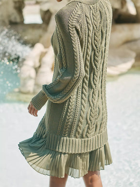 Cable-Knit Sweater Mini Dress
