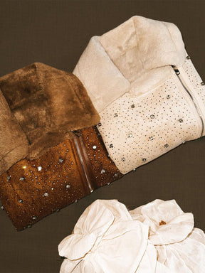 Rhinestone Sparkle Faux Fur Vest Coat