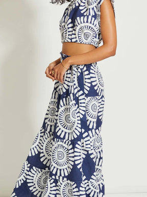 Printed Ruffled Two Pieces Dress