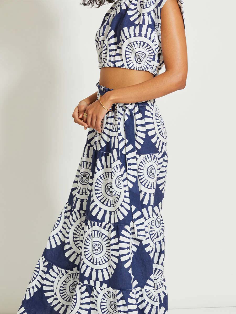 Printed Ruffled Two Pieces Dress