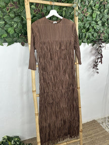Tassel Elegant Three-quarter Sleeve Cake Dress