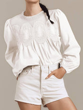 Lace Patchwork Long Sleeve Blouse