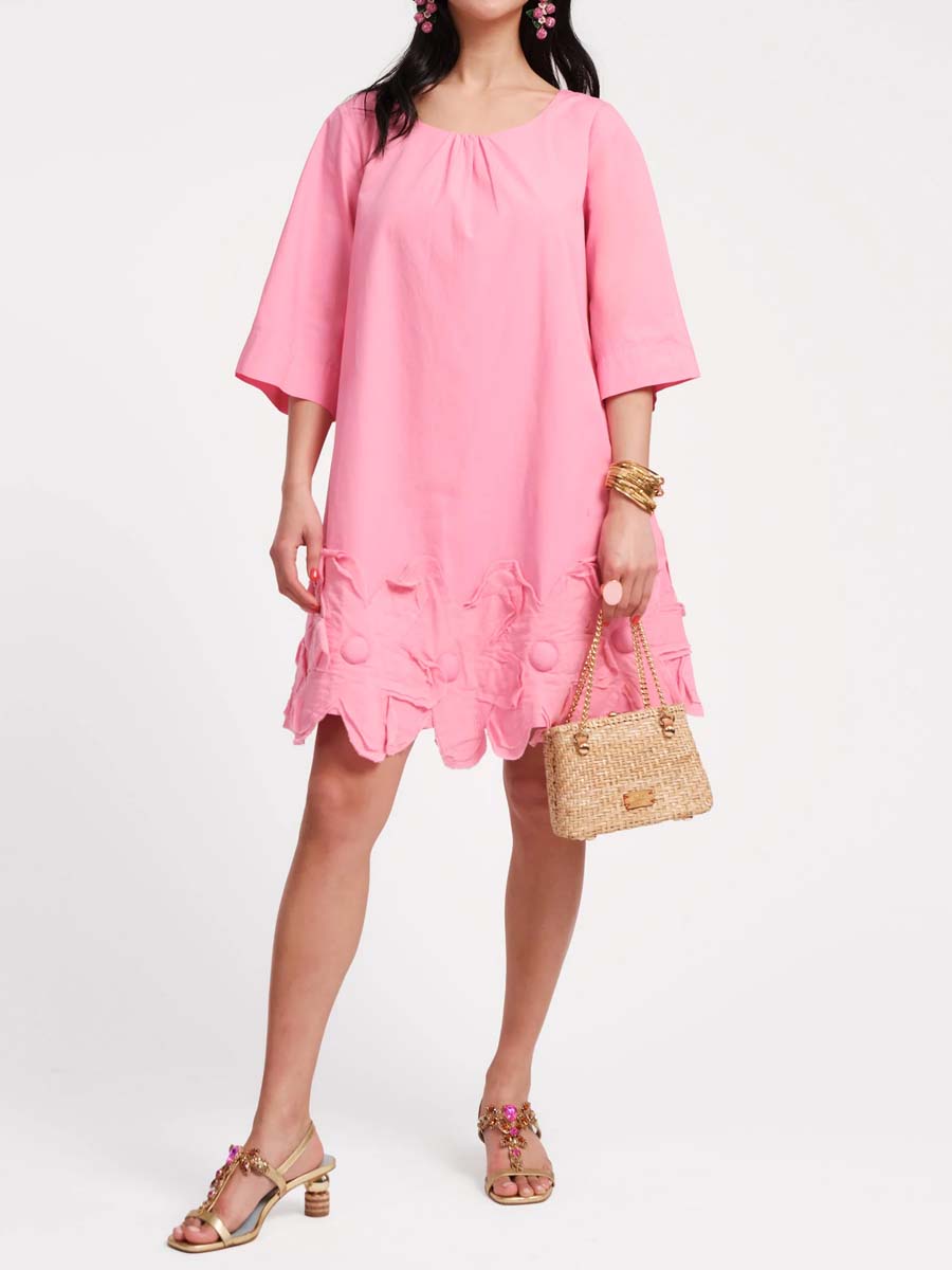 3/4 Bell Sleeve Flower Dress