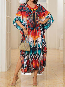 Placement Print Beach Cover-up Dress