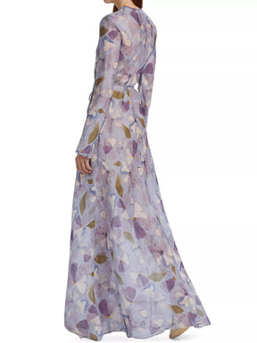 Drawstring Waist  Printed Maxi Dress