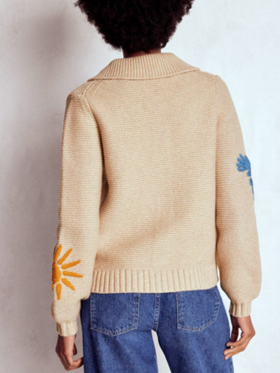 Embroidered Knitted Cardigan