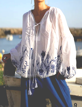 Embroidered Comfortable Summer Top