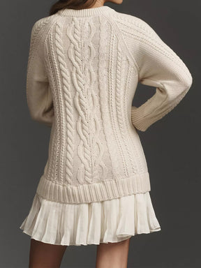 Cable-Knit Sweater Mini Dress