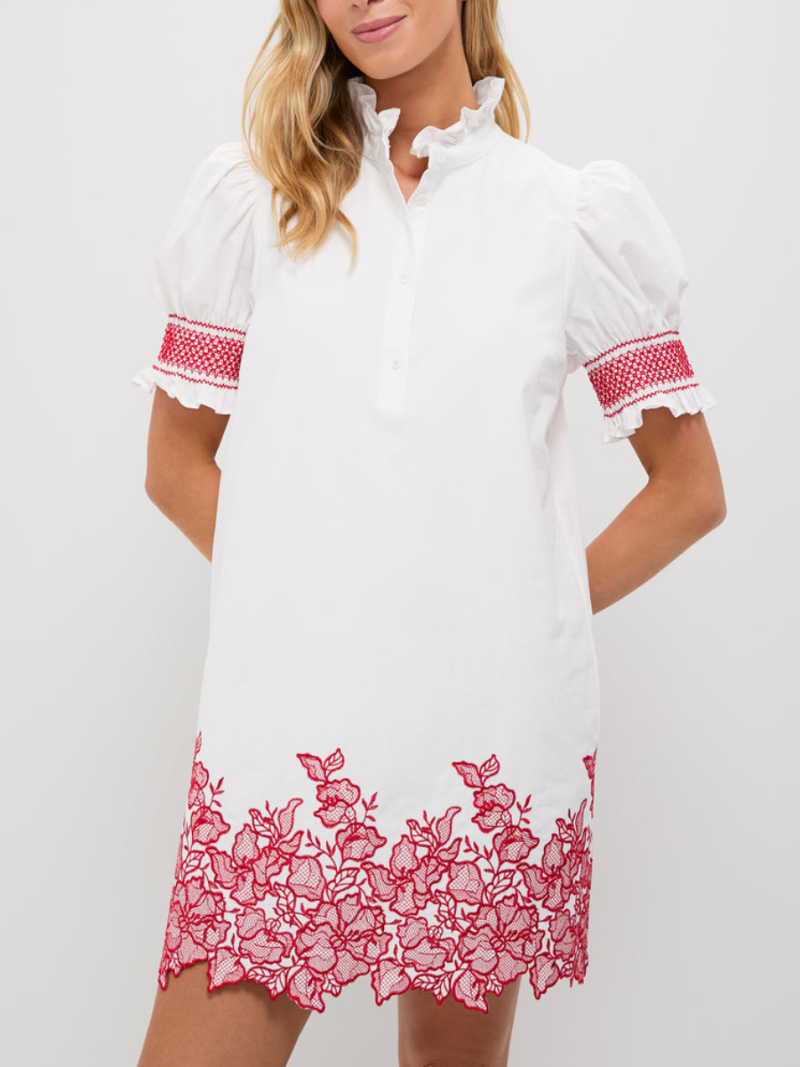 Embroidered Hem Mini Dress