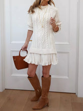 Cable-Knit Sweater Mini Dress