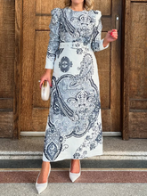 Classy Paisley Pattern Maxi Dress