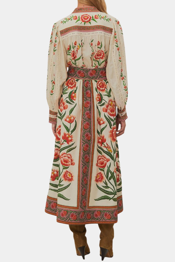 Elegant Floral Reddish-brown Dress