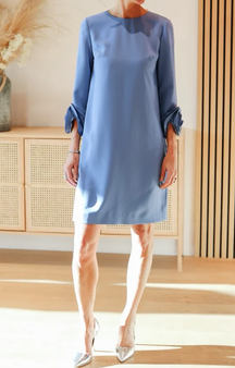 The Demure H-line Dress With Flower