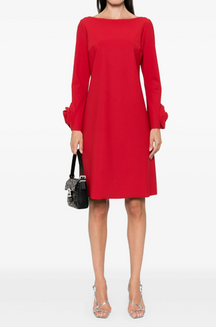 The Demure H-line Dress With Flower