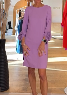 The Demure H-line Dress With Flower