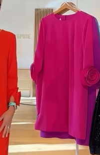 The Demure H-line Dress With Flower