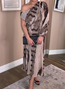 Elegant Printed Occasion Dress