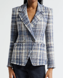Chic Plaid Tweed Blazer