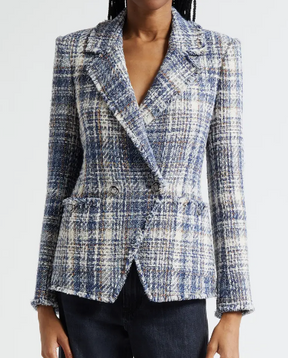 Chic Plaid Tweed Blazer