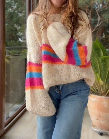 Comfy Rainbow Stripe Sweater