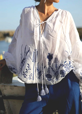 Embroidered Comfortable Summer Top
