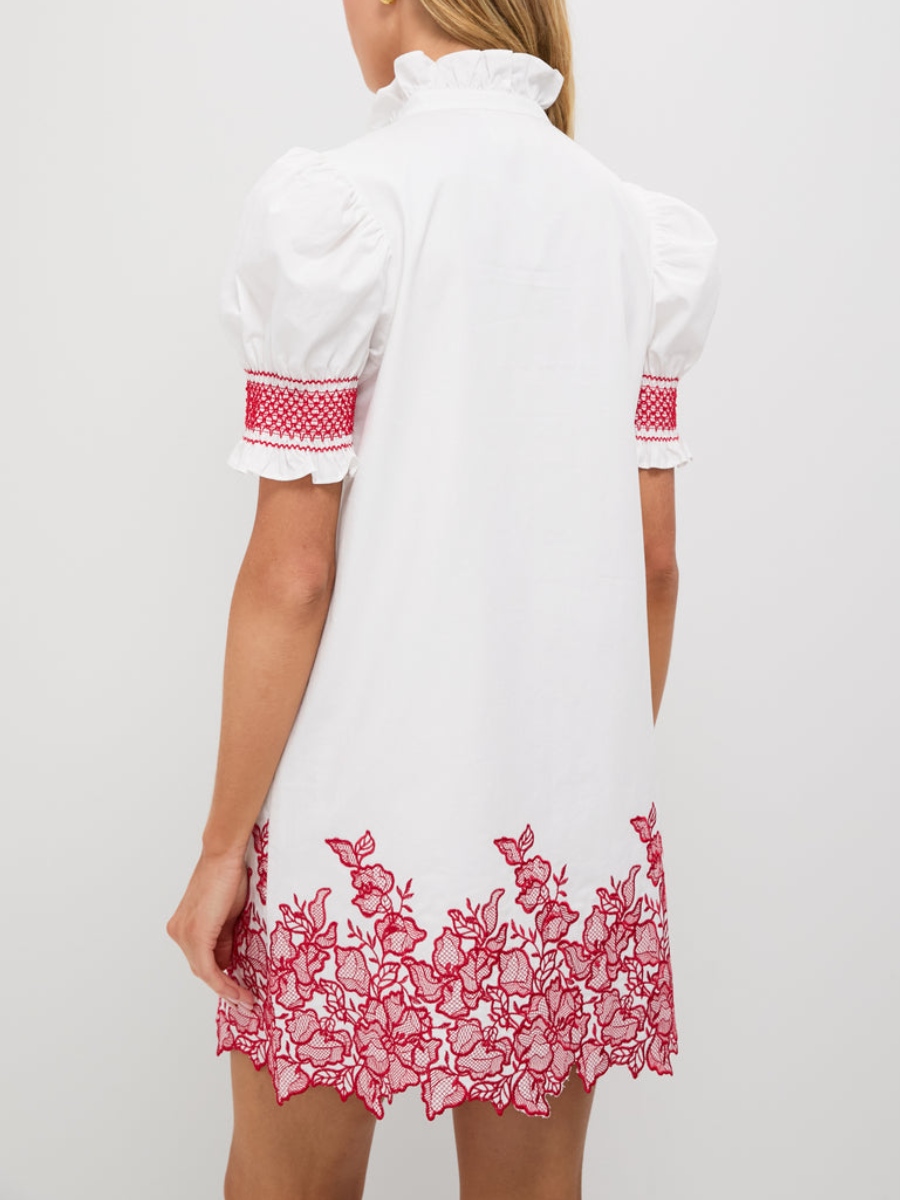 Embroidered Hem Mini Dress
