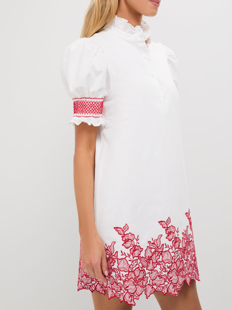 Embroidered Hem Mini Dress