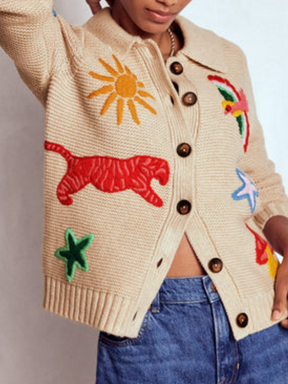 Embroidered Knitted Cardigan