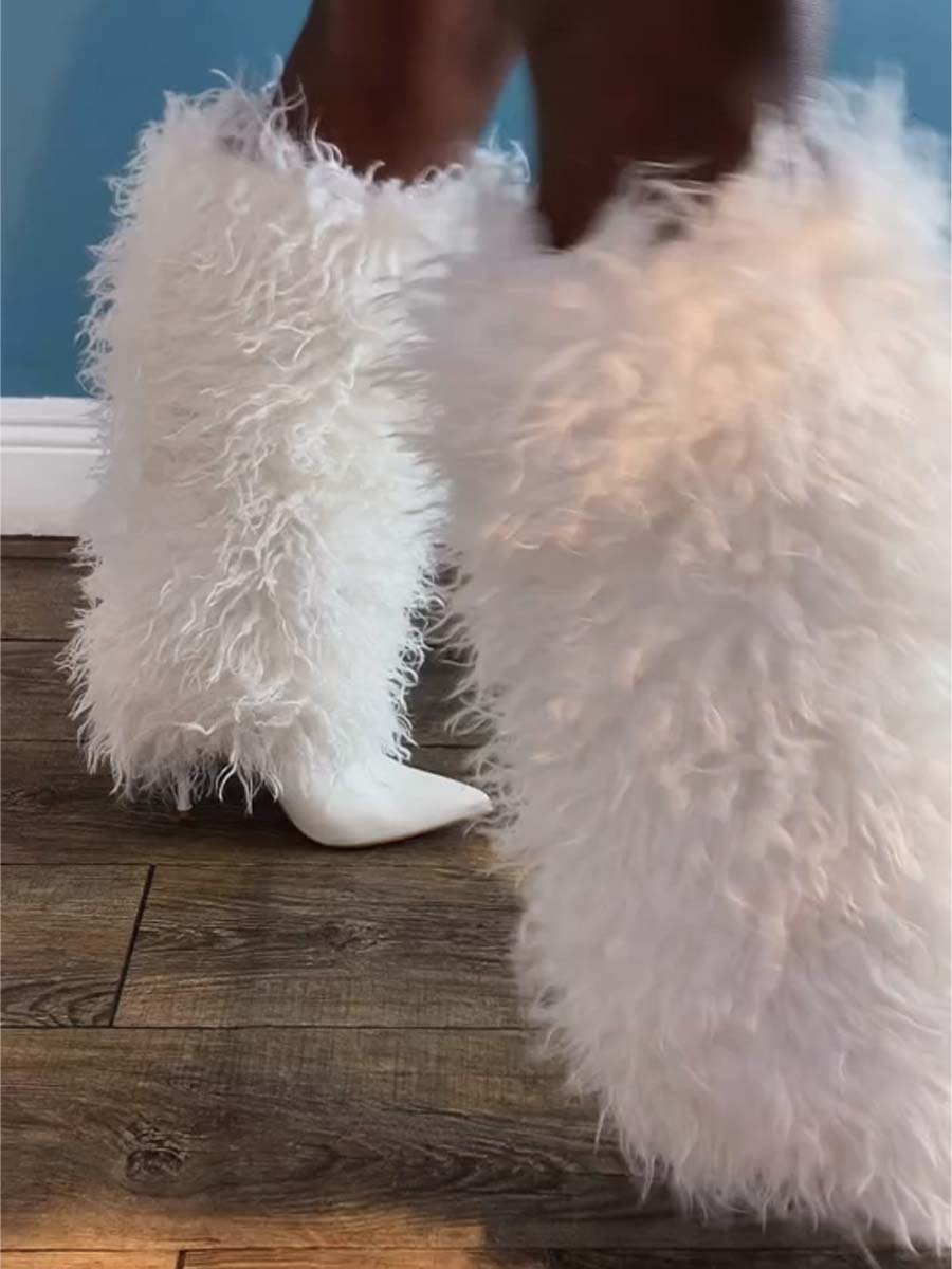 Faux Fur High Boots