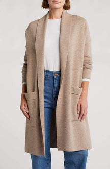 Open Front Long Cardigan