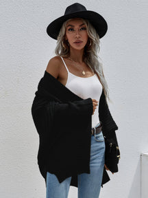 Women's loose solid color cardigan sweater coat