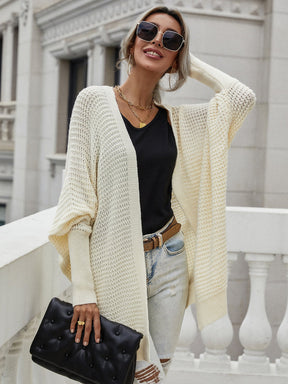 Women's loose solid color cardigan sweater coat