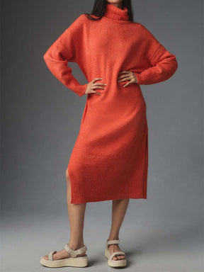 Turtleneck Sweater Midi Dress