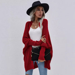 Women's loose solid color cardigan sweater coat