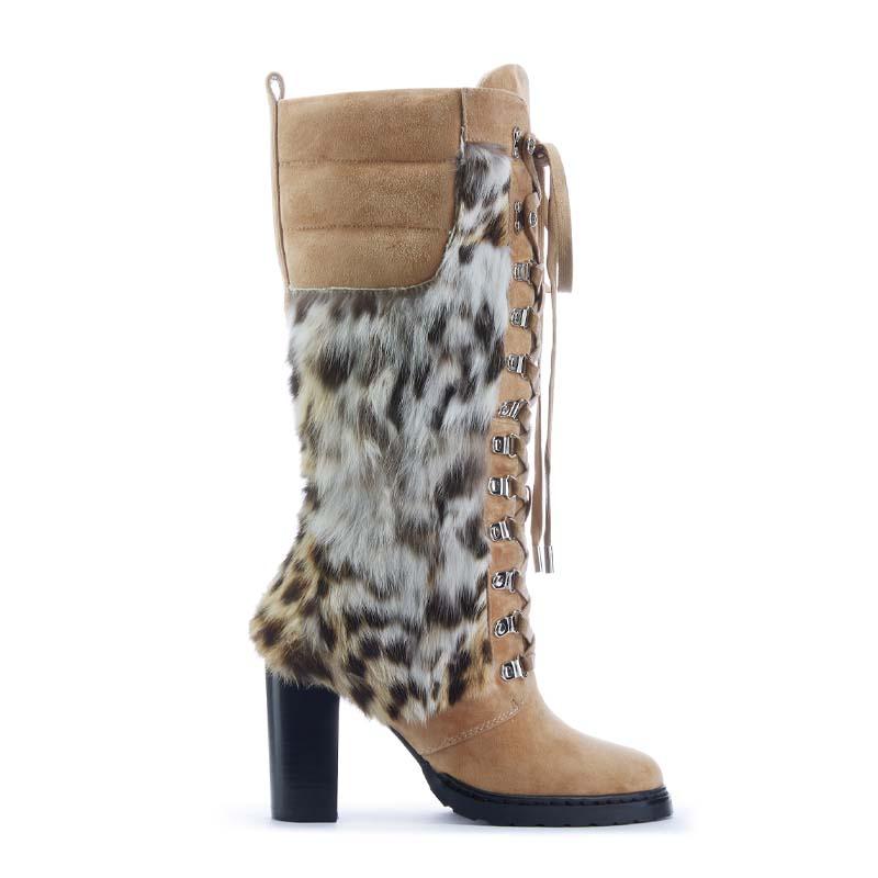 Tan Suede x Faux Fur Boots