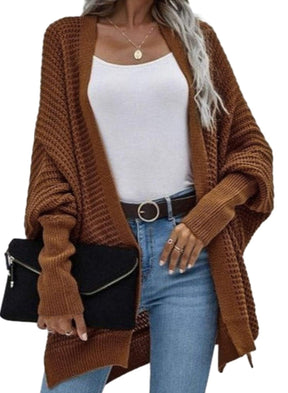 Women's loose solid color cardigan sweater coat