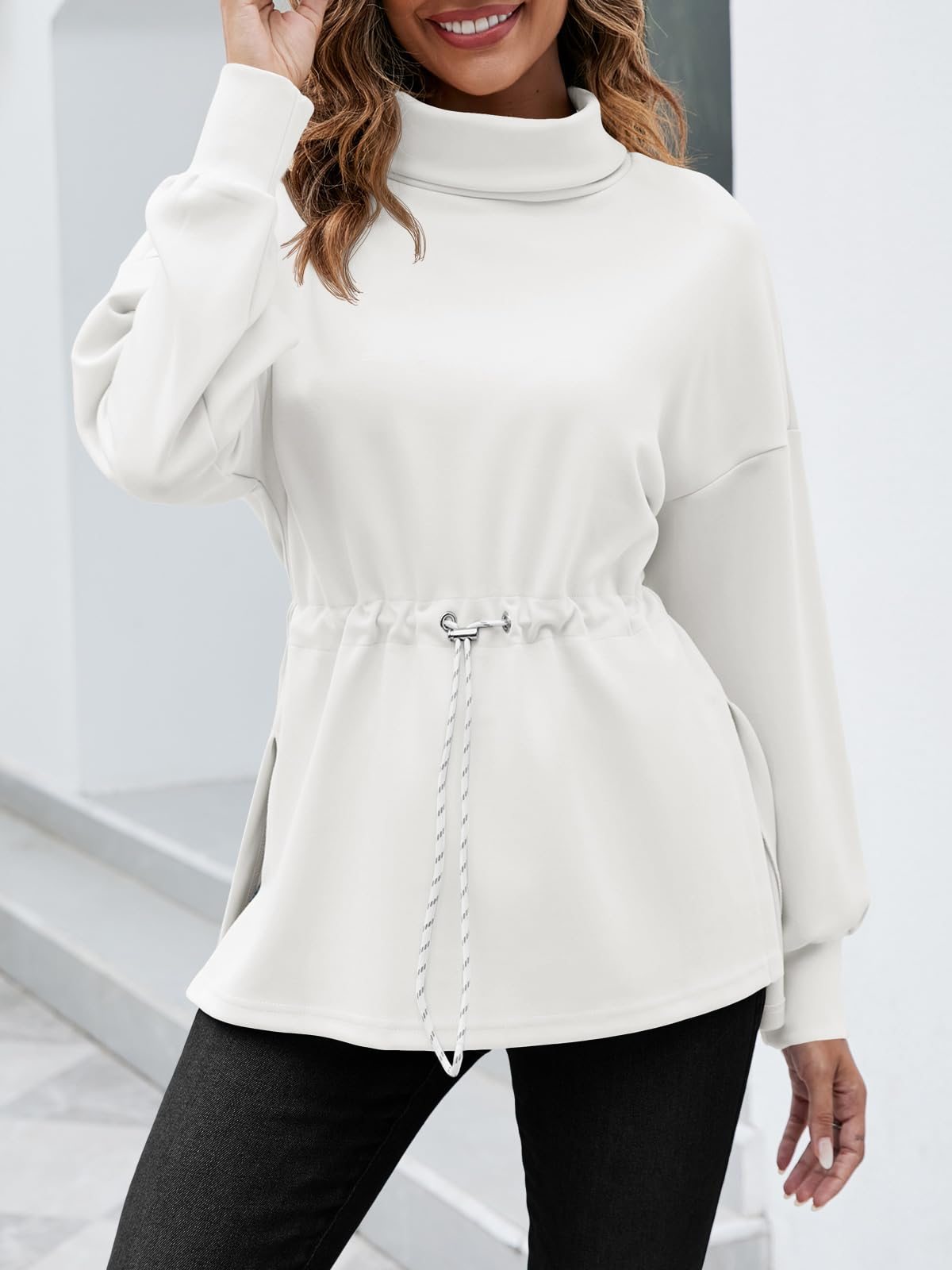 Turtleneck Long Sleeve Pullover Sweatshirts