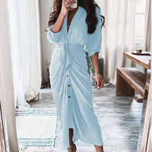 Pleated Irregular Tie Dress