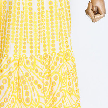 Off-Neck Embroidered Cutout Dress