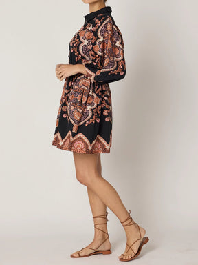 Ethnic Bohemian Print Pocket Dress