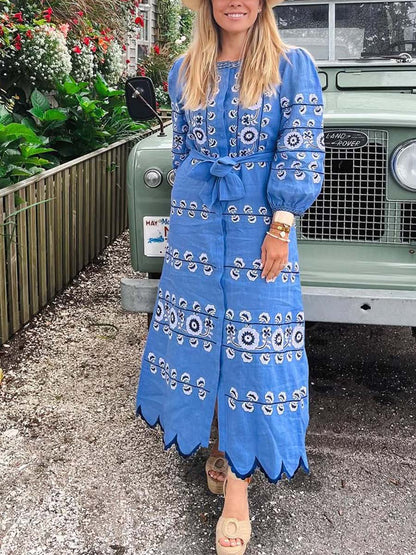 Linen Tie Belt Dress