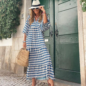 Printed Puff Sleeve Dress