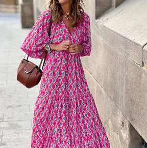 Printed Puff Sleeve Dress