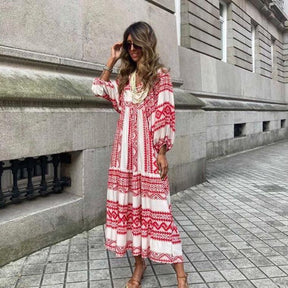 Printed Puff Sleeve Dress